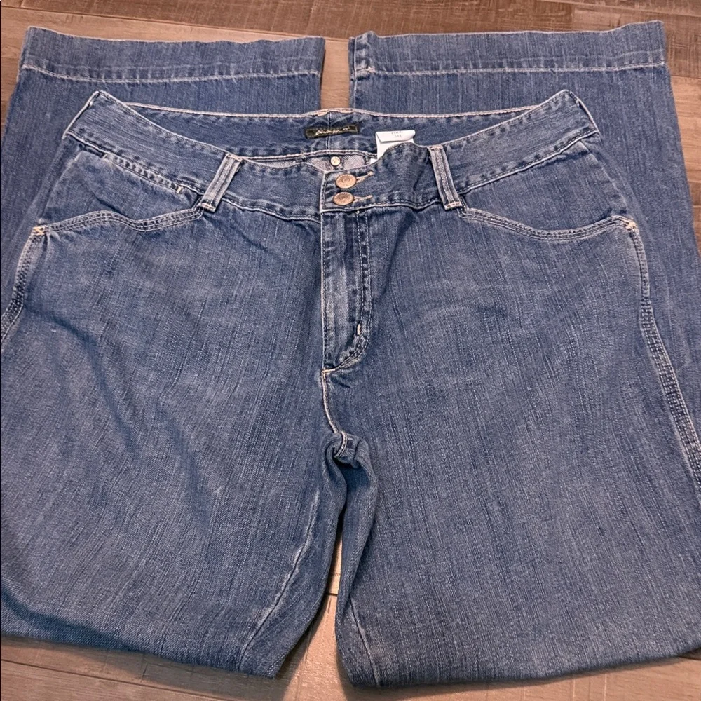 Eddie Bauer Blue Flare & Wide Leg Jeans - Picture 3 of 5